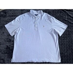 Polo Ralph Lauren Men's‎ Knit Oxford Shirt Blue Flesh Size 4XL Tall